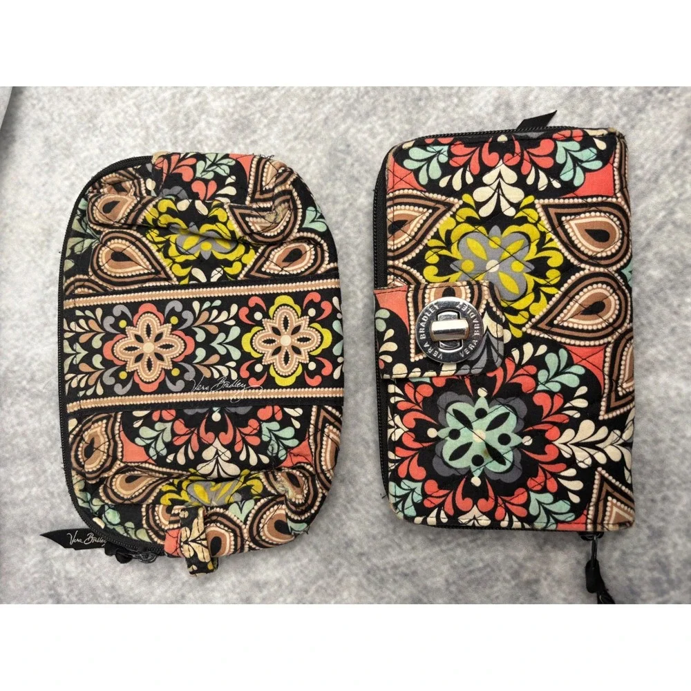 Vera Bradley Iconic Glenna Satchel Wallet Make Up Case in Sierra Pattern Retired